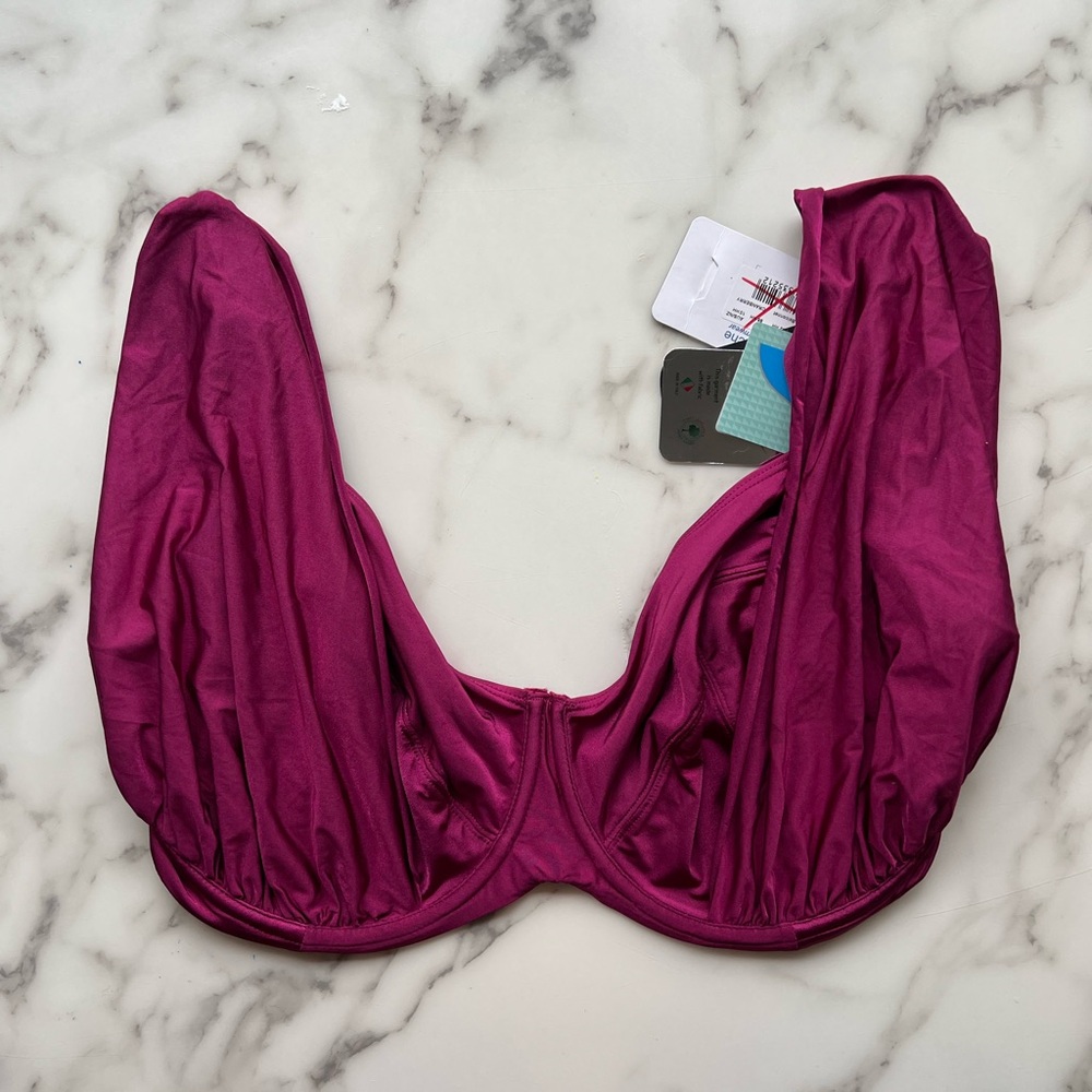 Panache 32HH Balconette Cranberry Bikini top New with tags - Picture 2 of 6